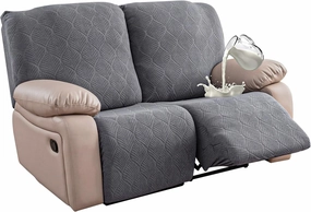 100% Waterproof Recliner Loveseat Cover, 2 Pieces Stretch Recliner Sofa Slipcovers Washable Couch Cover Furniture Covers for Pets, Dogs, Kids (Dark Gray, 2 Seater)