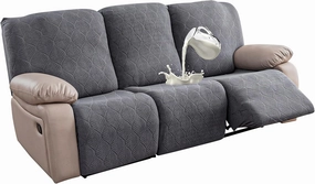 100% Waterproof Recliner Sofa Slipcovers, 3 Pieces Stretch Reclining Couch Covers for 3 Cushion Couch Sofa Pet Friendly Washable Furniture Covers for Dogs, Pets, Kids (Dark Gray, 3 Seater)