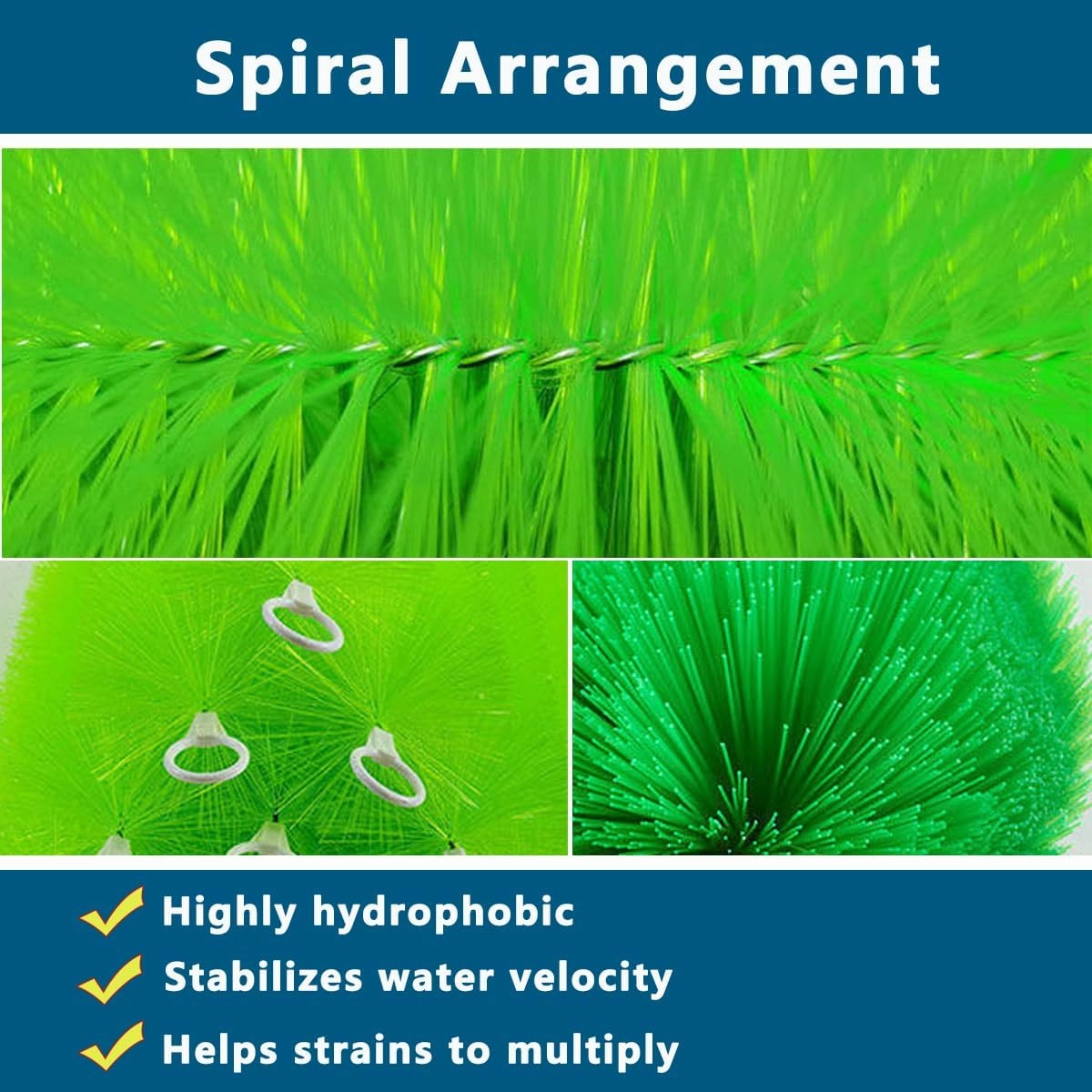 10 Pcs Fish Pond Filter Brushes Set for Koi Pond Filter Fish Tank Aquarium Water Garden Pond Skimmer Filter Cleaning Brush 24 Inch by 4.7 Inch (Green)