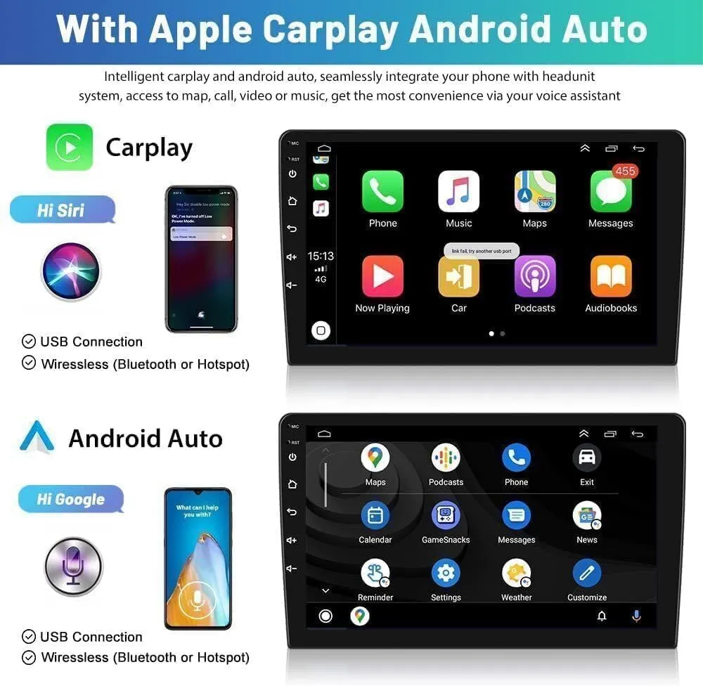 10IN 4 64GB Car Radio for Nissan Versa Sedan Radio 2015-2019 Wireless Carplay and Android Auto Android 13 Touchscreen Stereo with GPS Navigation HiFi WiFi AHD View Camera Built-in EQ Setting FM Radio