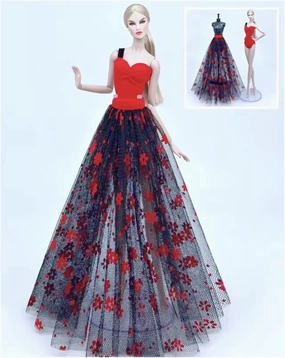 11.5" Doll Outfits Classic Wedding Dresses for Clothes Silver Blue Princess Party Gown 1/6 BJD Dollhouse Accessories Toys Window Decoration Crafts Cute /93 (Color : Bikini and Skirt 8)