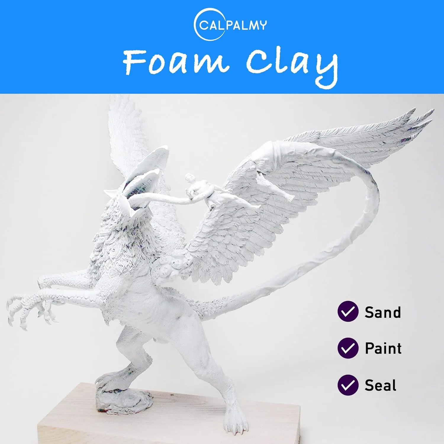 1.1lb Moldable Cosplay Foam Clay (White) – High Density and Hiqh Quality for Intricate Designs | Air Dries to Perfection for Cutting with a Knife or Rotary Tool, Sanding or Shaping
