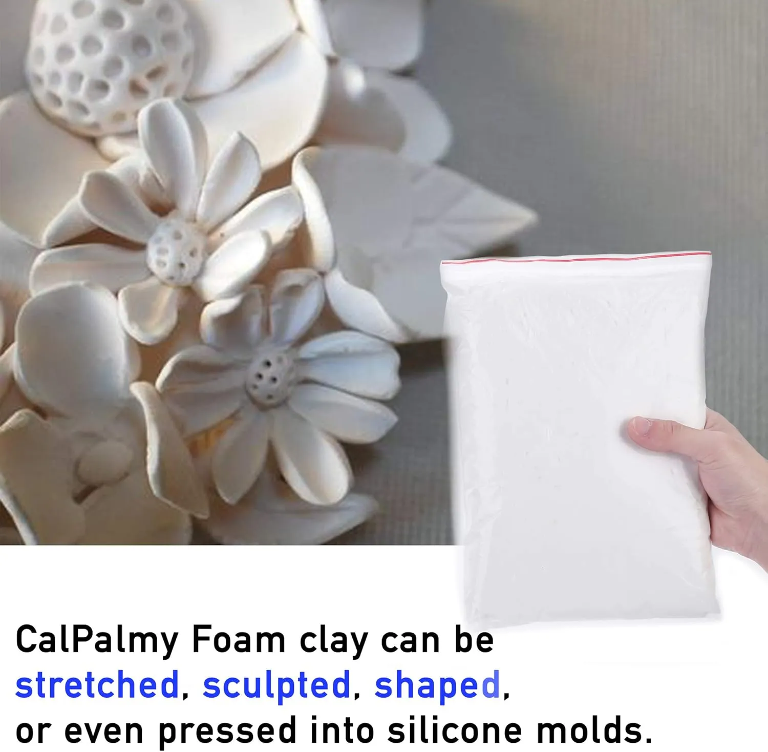 1.1lb Moldable Cosplay Foam Clay (White) – High Density and Hiqh Quality for Intricate Designs | Air Dries to Perfection for Cutting with a Knife or Rotary Tool, Sanding or Shaping