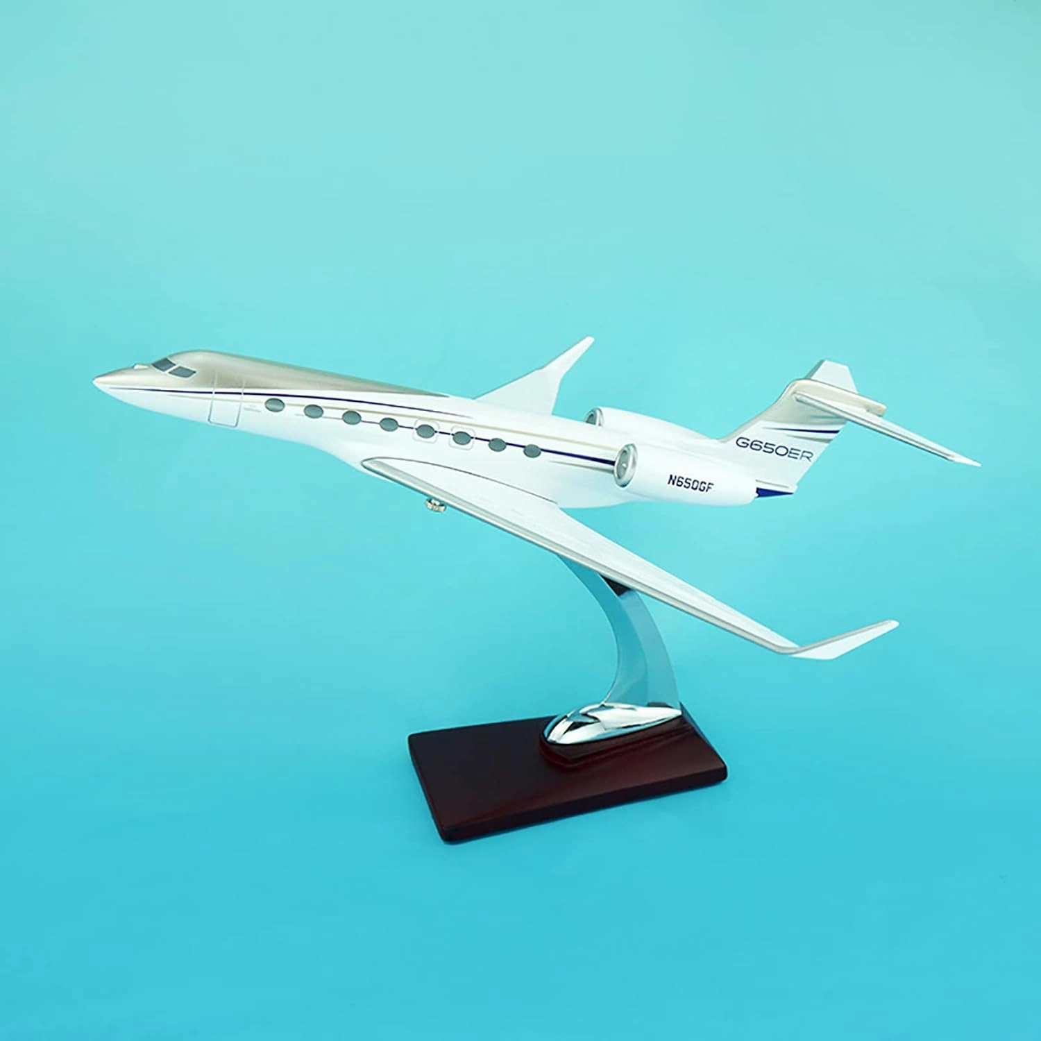 12" 1:100-Scale Aviation Airplane Models Alloy Diecast Airplane, Gulfstream G650 Resin Model Airplane with Stand and Gift Box Adult Collectibles for Collection Or Gift Ornament