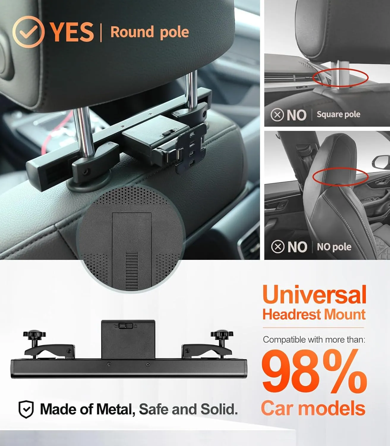 15.6 inch 4K Android Car TV Headrest Monitor for Cars Back seat Rear Entertainment System, Support Wireless Phone Link Touch Screen,with WiFi/Bluetooth/HDMI/USB/Video Player 2G 32G (2PCs)