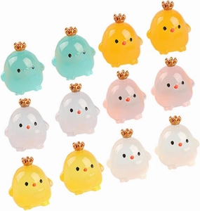 15Pcs Miniature Glowing Chicken Figurines Luminous Resin Chick Models for Fairy Garden Dollhouse and Landscape Decor Adorable Mini Chicken Figures Various Poses