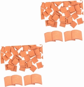 160pcs Miniature Tiles Table Roof Tile Models for Mini House Props for Creative Model Building and Train Station Layouts