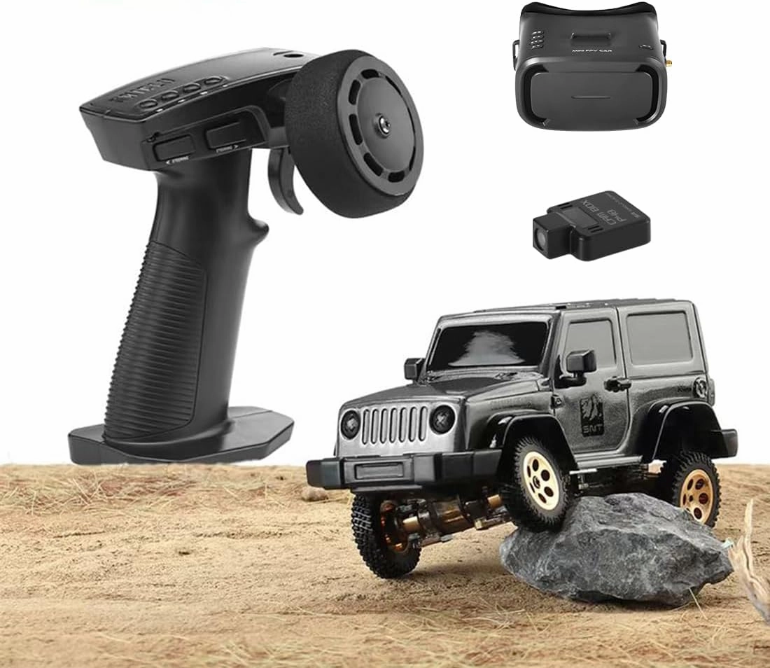 1/64 Scale RC Mini Drift Car with FPV Camera, 2.4G Romote Control Off-Road Climbing Car, 4WD Electric Racing Vehicle Model with LED Gift for Adult (RTR FPV Goggles Version)
