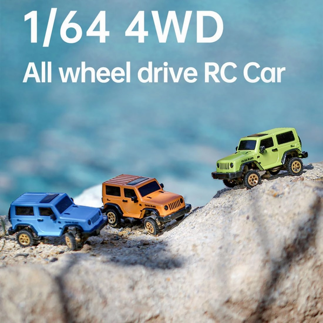 1/64 Scale RC Mini Drift Car with FPV Camera, 2.4G Romote Control Off-Road Climbing Car, 4WD Electric Racing Vehicle Model with LED Gift for Adult (RTR FPV Goggles Version)