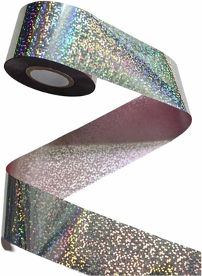 1 roll 120m Nail Foil Paper Laser Silver Transfer Foil Decals NailMAD Metal Colors Holographic Nail Art Foils for Women Manicure Decorations (0831)