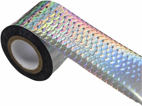 1 roll 50m Laser Nail Foil Silver Fish Scales Design Transfer Paper Mermaids Nail Art Stamping Foil Decals Decoration Fishing Lure DIY (50m JK4)