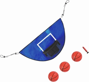 1 Set Trampoline Basketball Rack Indoor Basketball Holder with Hoop Ball for Durable Cloth Materials Fun Trampoline Accessories for Engaging Group Play