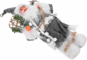 1Pc Robe Santa Claus Doll with Present Bag Christmas Decorative Figurine for Home Office Holiday Adornment