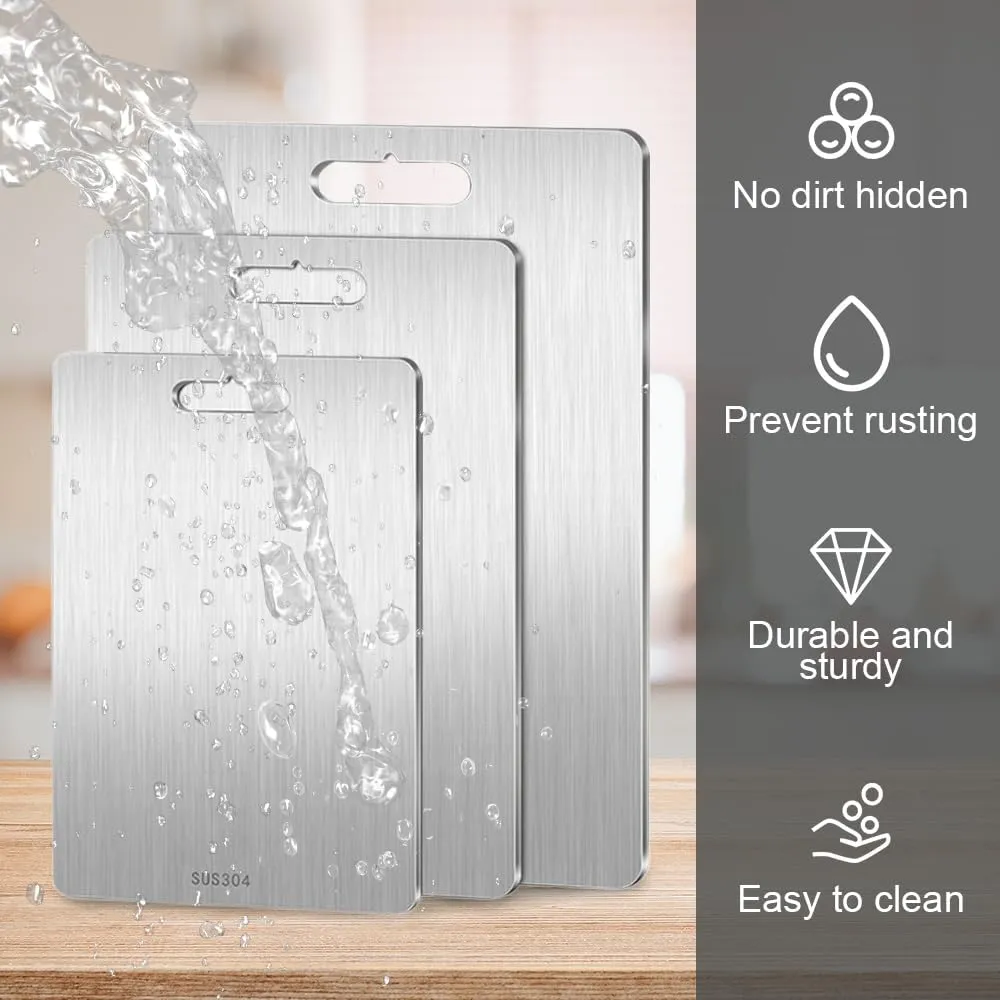 2025 New Titanium Cutting Boards - 100% Pure Titanium Cutting Boards for Kitchen - Cutting Edge Hygiene & Durability, Double Sided Medical-grade Titaniums Cutting Mat from Japan (13"L x 9"W)