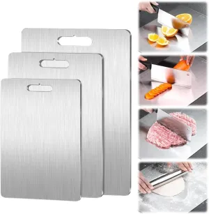 2025 New Titanium Cutting Boards - 100% Pure Titanium Cutting Boards for Kitchen - Cutting Edge Hygiene & Durability, Double Sided Medical-grade Titaniums Cutting Mat from Japan (13"L x 9"W)