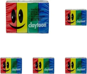 228051 Oil Based Modeling Clay Set, 4 Assorted Colors (Pack of 5)