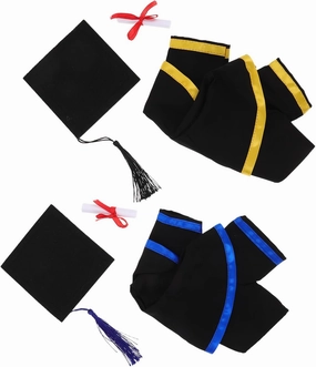2 Sets Graduation Outfit for Stuffed Animals Soft Costume with Bear Hat Collar Graduation Accessories for Celebrations and Decorations
