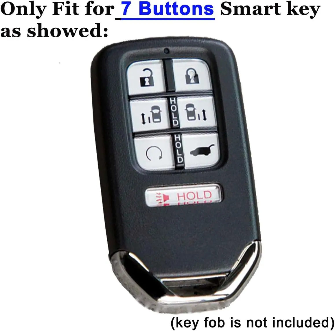 2Pcs Coolbestda Rubber 7buttons Key Fob Protector Case Cover Keyless Entry Holder Skin Bag for 2018 2019 2020 2021 2022 2023 2024 2025 Honda Odyssey Elite Ex A2C98590800 KR5V2X