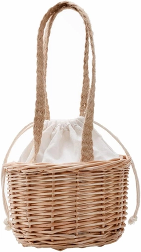 2pcs Stylish Hand-woven Rattan Tote Bag for Beach Holidays Creative Vacation Handbag for Women Fashionable Accessory Capacity for Essentials Like Mobile Phone and Snacks