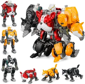 3-in-1 Transforming Robot Toys, Animal Transform to Robots Toy, 7 Shapes Deformation Alloy STEM Educational Toy for Kids 3  Year Old, Birthday Christmas Party Gifts for Boys & Girls Age 4-6 6-8 8-12