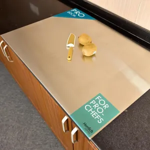 304 Stainless Steel Chopping Board with Lip for Kitchen, Free Rollin Pin, Counter Top, Rust Proof, Easy to use, Round Edge, for Cutting Vegetables, Meat,Fish,Fruits, 2XL, 80 X 50 cm