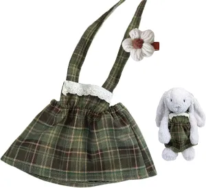31cm Medium Bashful Bunny Doll Clothes,12inch Teddybear Dress,Stuffed Animals Cute Doll Clothes,Doll Dress only Without Doll(2pc Includes 1 Doll Dress 1 Flora Doll Hair Clip)