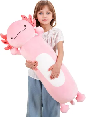 36inch Large Cute Long Pink Axolotl Stuffed Animals, Big Soft Axolotl Plushies Toy Plushy Pillow Gift for Kids Boys Girl Birthday