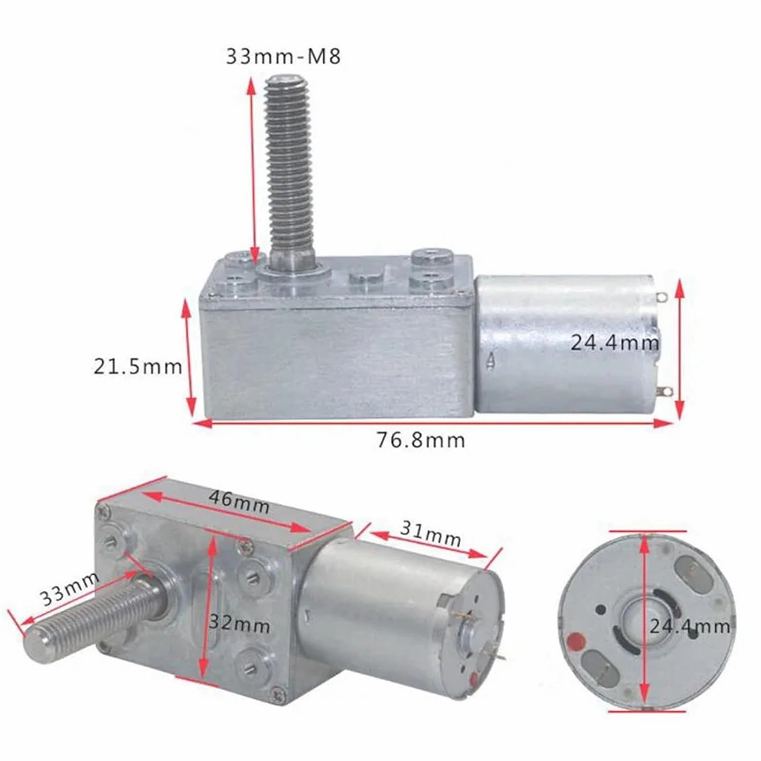 370 DC 6V 12V 24V Gear Motor 6-150RPM High Torque Gearbox Motor Electric Mini Metal Gear Reduction Motor Smart Car Motor(90 RPM,12V)