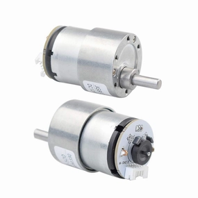 37GB-520 DC 12V 330rpm Metal Geared Box Motor Speed Reduction Electric Gearbox with Speed Encoder for Arduino DIY Smart Robot Car Chassis Kit(Pack of 2)