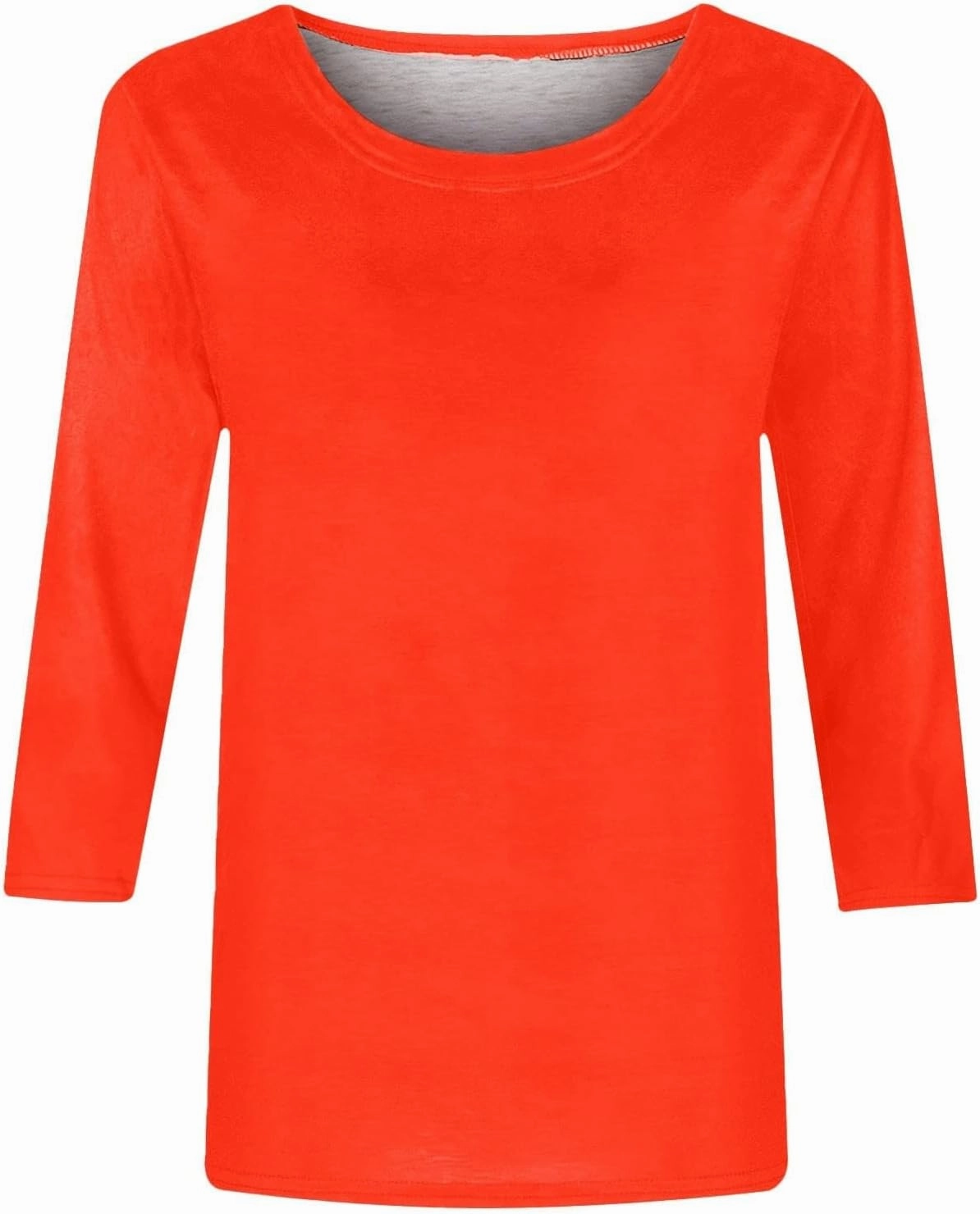 3/4 Length Sleeve Tops for Women Casual Loose Fit Crewneck T Shirts Cute Solid Plus Size Spring Fashion Tops 2025