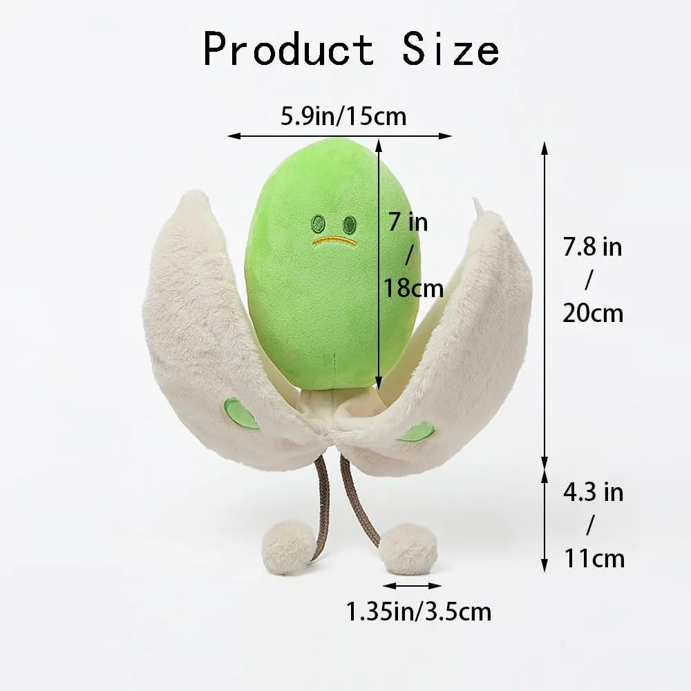 3D Pistachio Plush Pillow, Quirky Doll ModelingCute Cushion, Funny Food Plushie, Home Decorations（White Crying face）