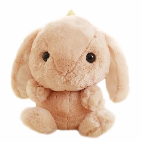 3D Cuddly Plush Stuffed Rabbit Bunny Hare Doll Backpack Knapsack Shoulder Bag (Light Brown)