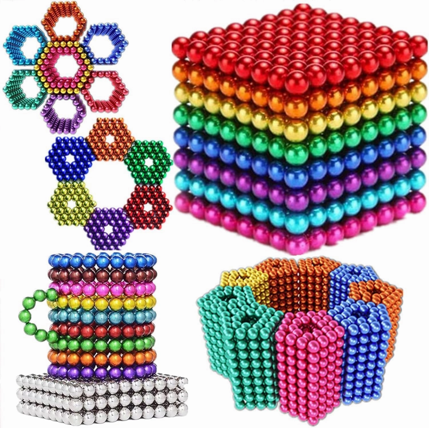 3MM-530PCS! Upgraded Magnetic-Balls,Mgnet Building Desk Toy for Stress,Magnet-Beads Putty Toy Slime for Adults 16 