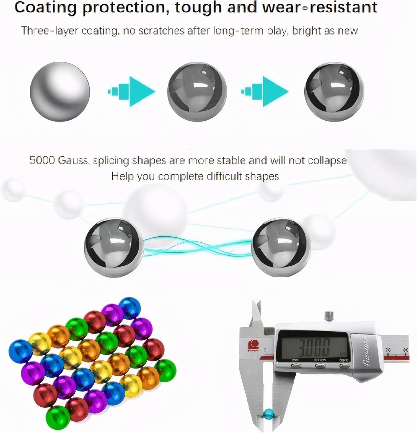 3MM-530PCS! Upgraded Magnetic-Balls,Mgnet Building Desk Toy for Stress,Magnet-Beads Putty Toy Slime for Adults 16 