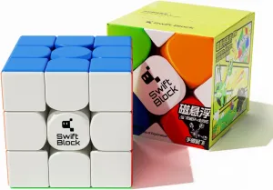 3x3 Maglev Magnetic Speed Cube, Smooth and Fast Puzzle with 48 Magnetic Capsules, Adjustable Tension and Durable Stickerless Design for Kids and Adults