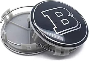 4 PCS Car Wheel Center Caps for Smart Brabus 75 mm, Center Logo Emblem Modification Hub Cover,Normal-B