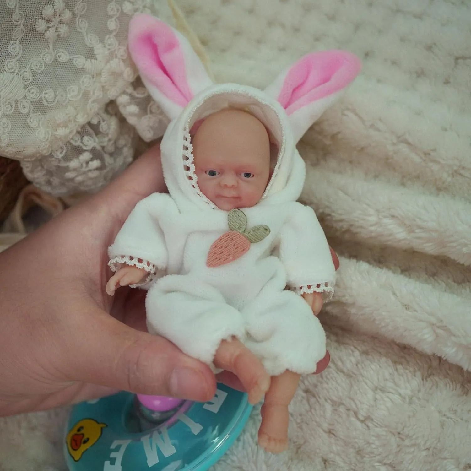 4.5" Girl Reborn Doll Micro Preemie Full Body Silicone 13cm Baby Doll Lifelike Mini