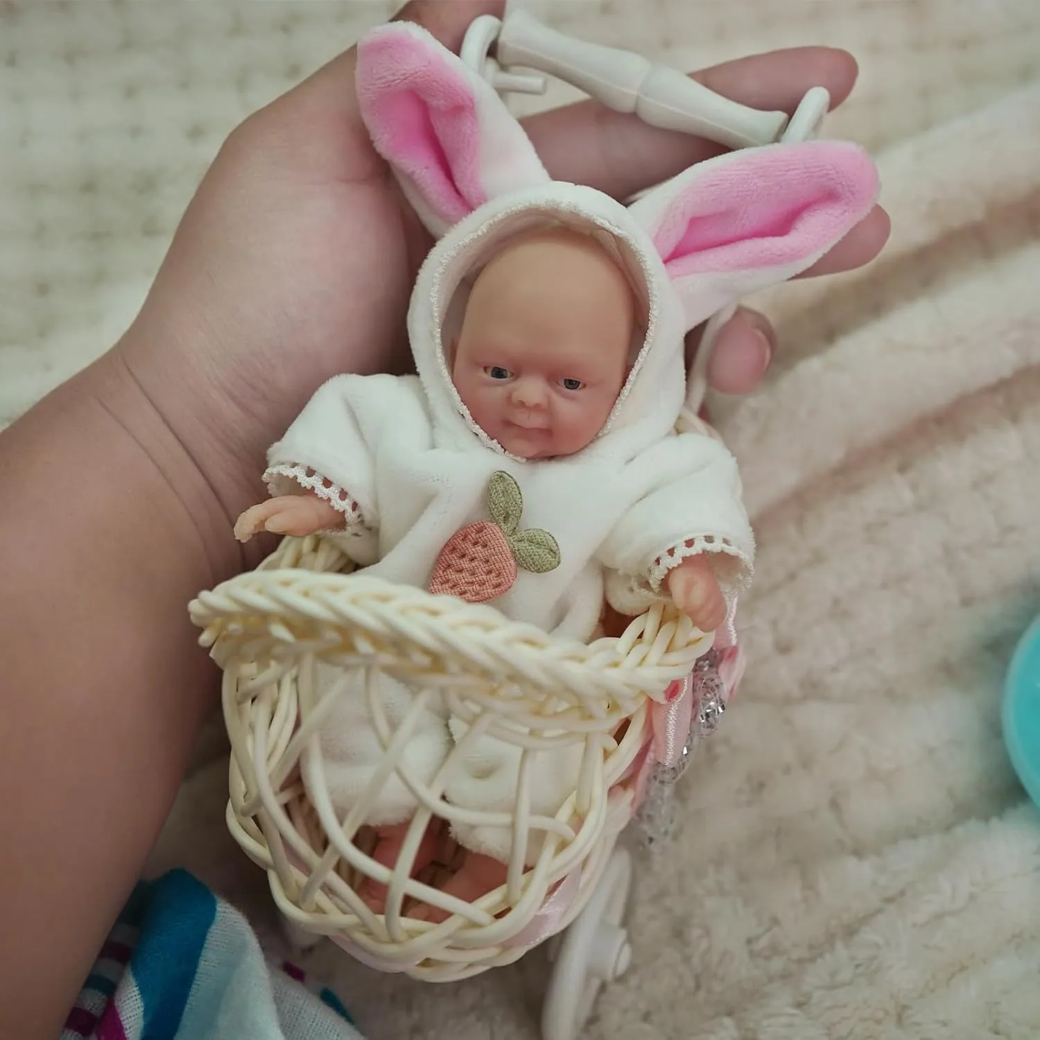 4.5" Girl Reborn Doll Micro Preemie Full Body Silicone 13cm Baby Doll Lifelike Mini