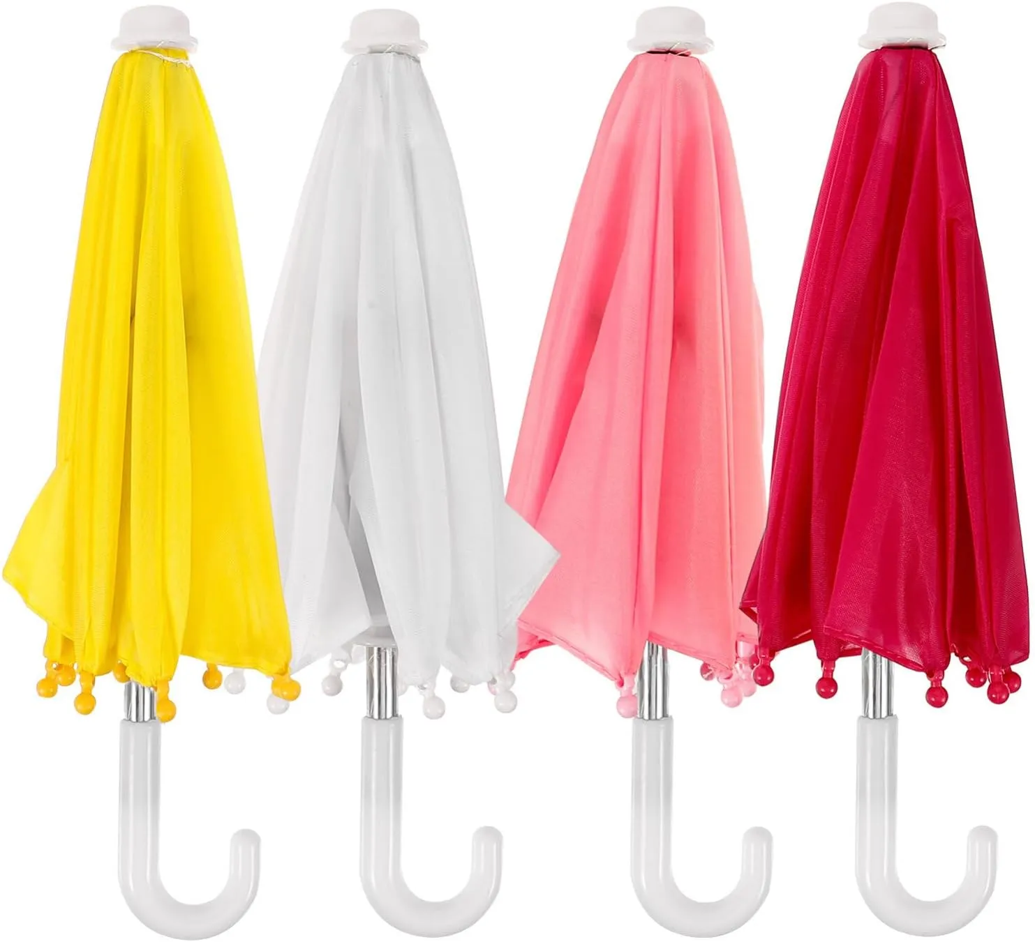 4pcs Mini Doll House Umbrella Decorations Miniature Umbrella Models Chic Doll Accessories for Play for Enhancing Tiny House Scenes