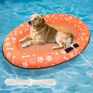 59'' x 39''Inflatable Dogs Pool Float with Rope - Tear Resistant Oxford Stable Support Puppy Floating Raft,Inflatable Summer Doggies Raft Toy for Small Medium Large Dogs Up to 88lb