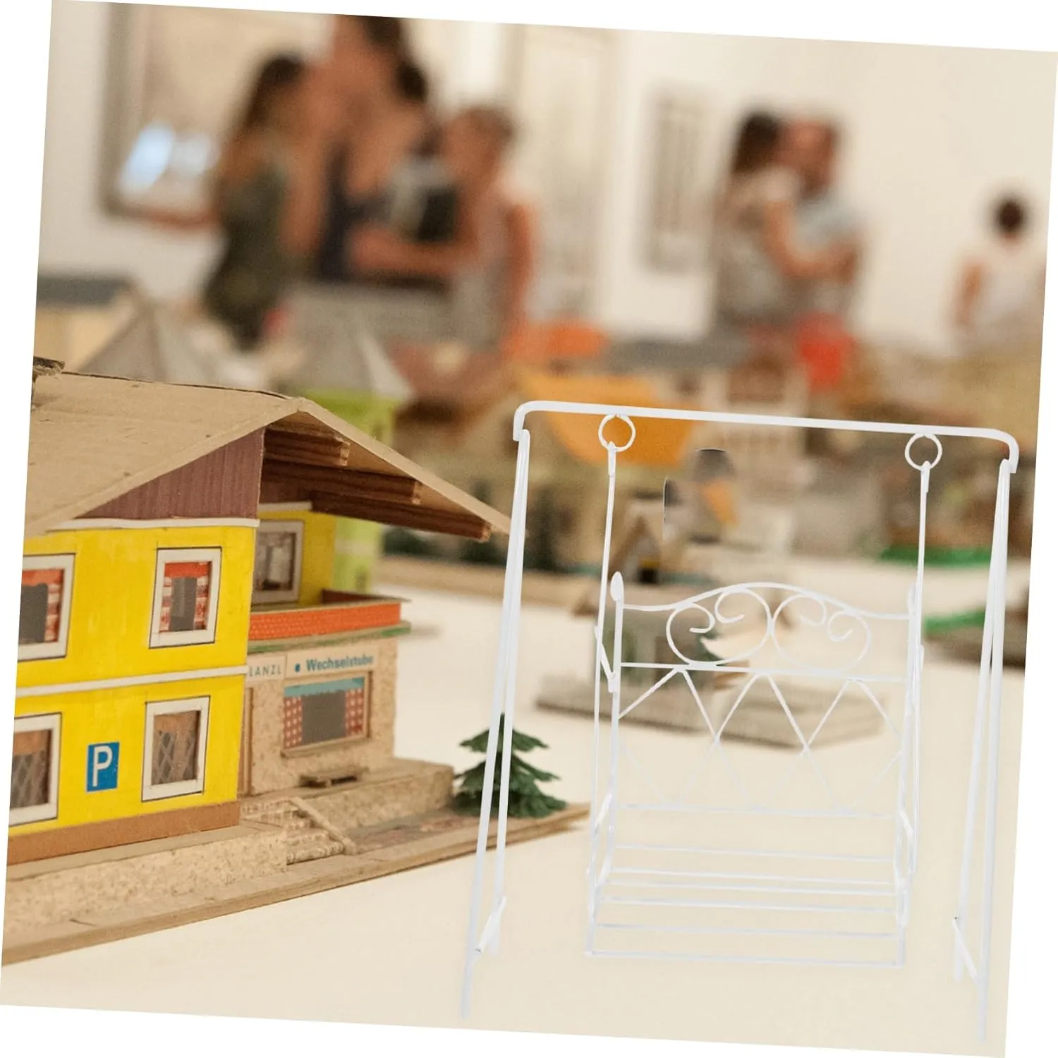 5pcs Decorative Mini Swing Ornament Compact Miniature House Swing Statue Versatile Garden Figurine for Dollhouse Decoration