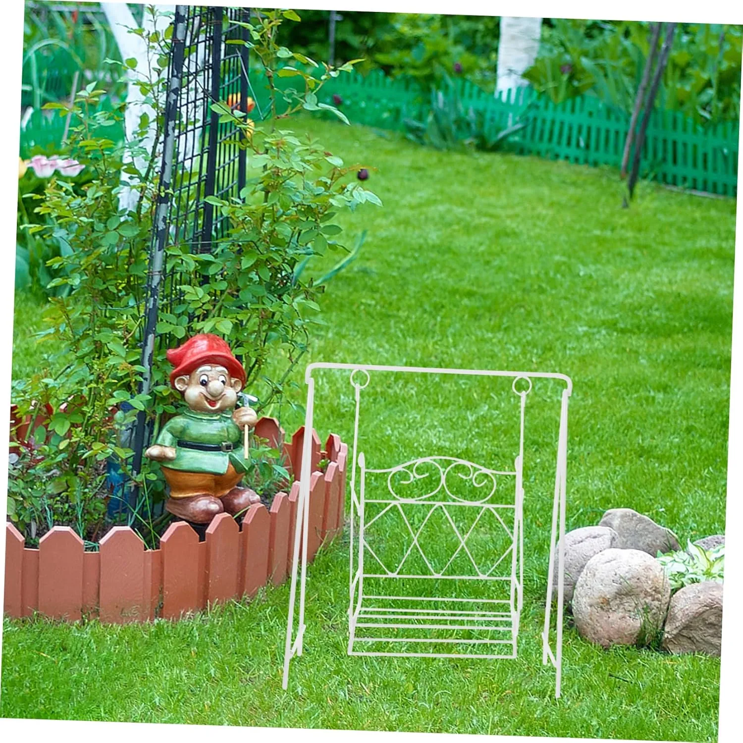 5pcs Decorative Mini Swing Ornament Compact Miniature House Swing Statue Versatile Garden Figurine for Dollhouse Decoration