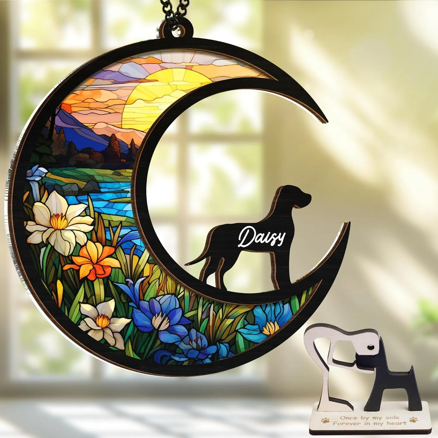 6'' Great Dane Dog Memorial Suncatcher Personalized Name Dog Breed Pet Ornament Window Car Hanging Sympathy Gift for Loss of Pet Passed Away Remembrance Gift for Dog Lovers SCD-B11-6-09
