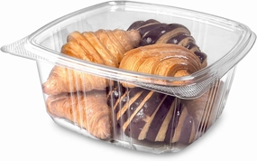 64oz RPET Clear Hinged Lid Deli Container - 200Pcs