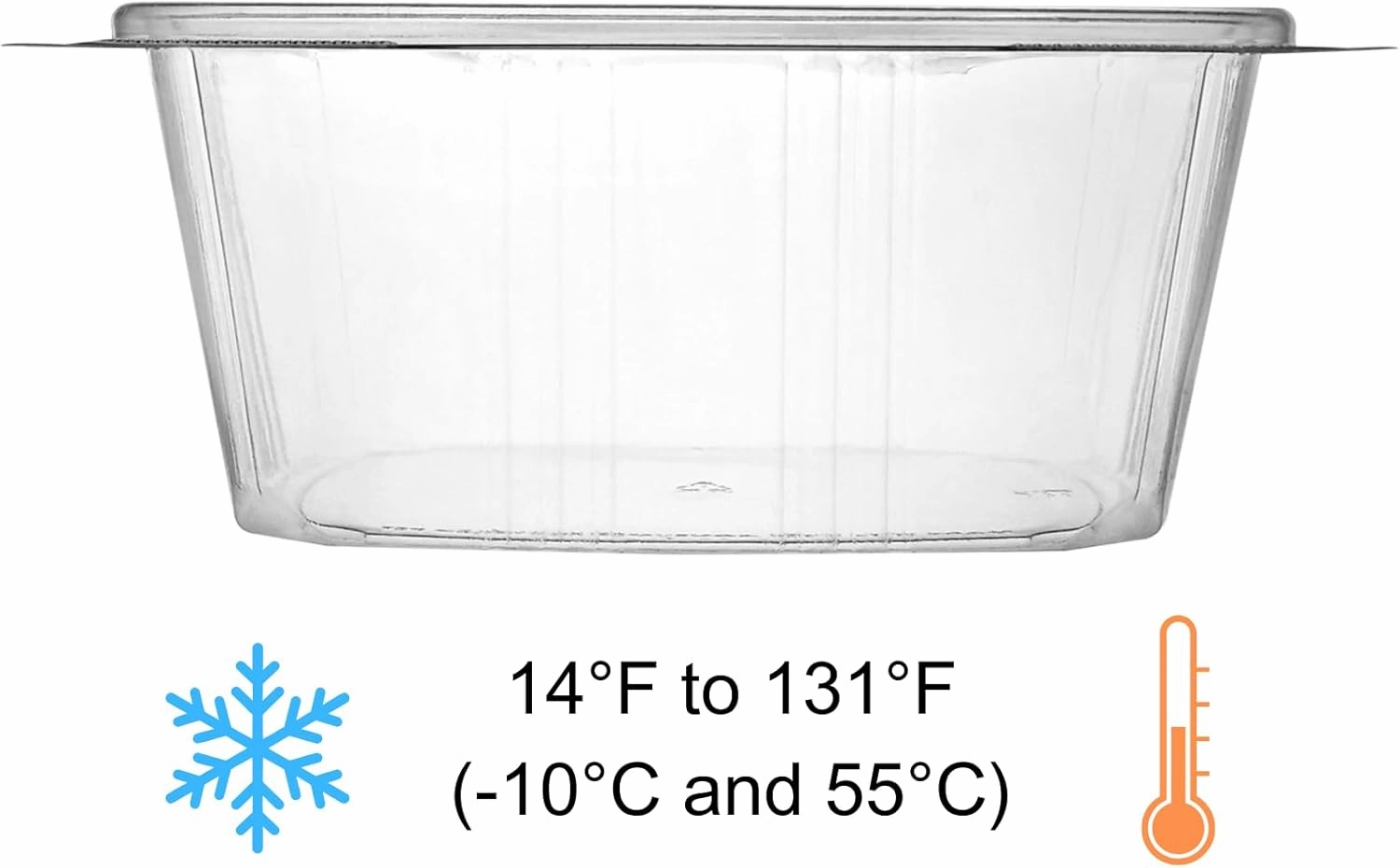 64oz RPET Clear Hinged Lid Deli Container - 200Pcs