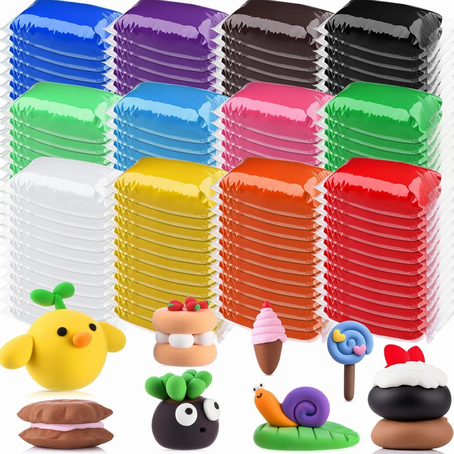 72 Pcs 2.38 lbs Air Dry Clay Bulk Modeling Magic Ultra Lightweight Foam Modeling Clay for Kids Adults DIY Gifts Party Arts Crafts and School Project Supplies(Classic Color)