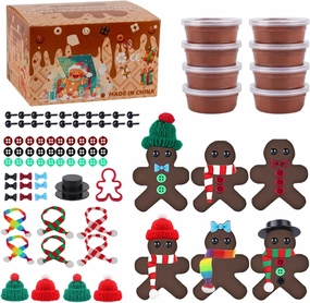 8Pack Christmas Gingerbread Man DIY Crafts Kit - Air Dry Clay Gingerbread Crafts for Kids - Creative Air Dry Clay Modeling Indoor Decorations - Kids Gingerbread Man Gift for School Winter Party