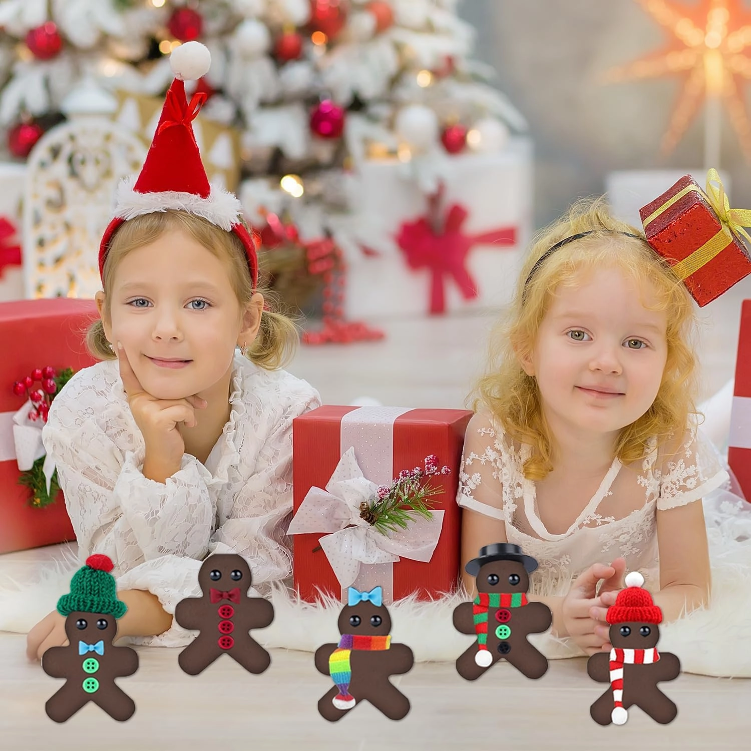 8Pack Christmas Gingerbread Man DIY Crafts Kit - Air Dry Clay Gingerbread Crafts for Kids - Creative Air Dry Clay Modeling Indoor Decorations - Kids Gingerbread Man Gift for School Winter Party