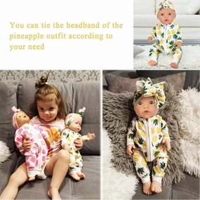 ﻿Ecore Fun 5 Sets Baby Doll Clothes for 14-18 Inch Dolls, Tatal 10 Pcs Dresses Outfits Pjs for 43cm New Born Baby Dolls, 15 Inch Dolls, American 18 Inch Dolls