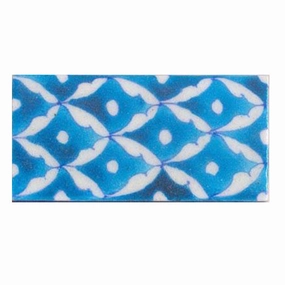 A nice white pattern on sky blue tile (2x4-BPT05)